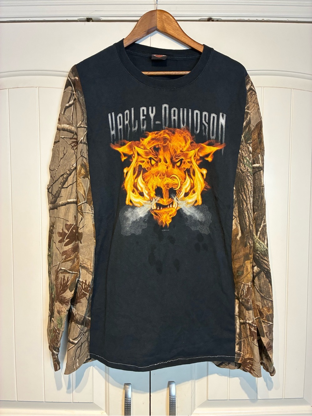 Reworked Harley-Davidson Men's  Long Sleeve Shirt Size 4XL